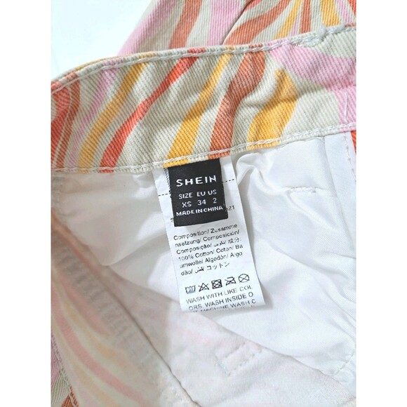 Shein Pants 70s Hippie GROOVY Orange Size XS High Waist Wide Leg Psychedelic - Picture 4 of 12